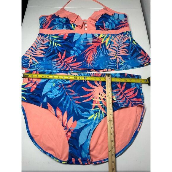 Peyton and Parker Tropical Floral Priny Woman’s Bohemian 2 Pcs Swim Suit Size 3X - Picture 4 of 16
